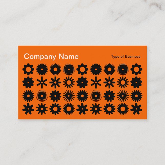Cogs - Black on Orange Business Card (Front)