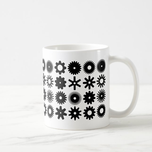 Cogs - Black on White Coffee Mug (Right)