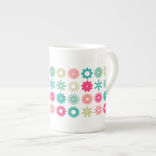 Cogs - Colours 01 Bone China Mug (Front Right)