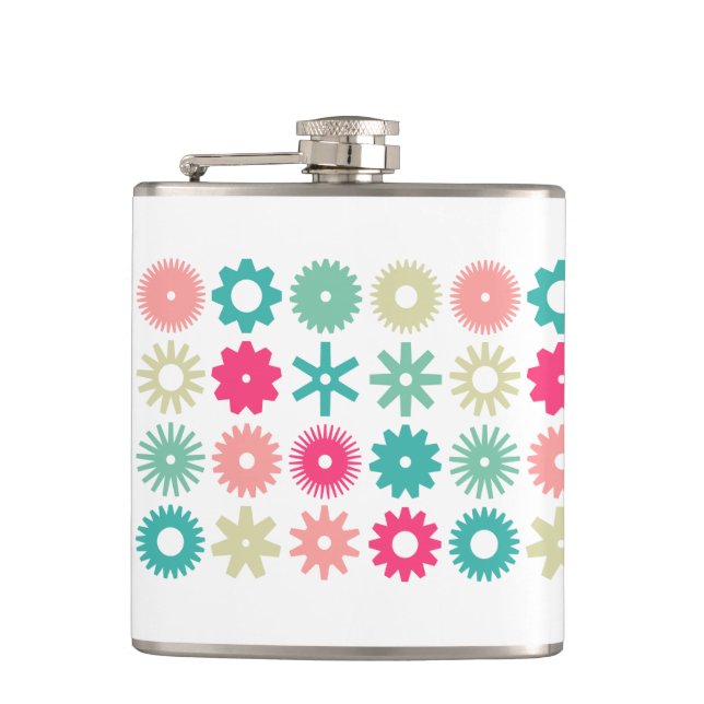Cogs - Colours 01 Hip Flask (Front)