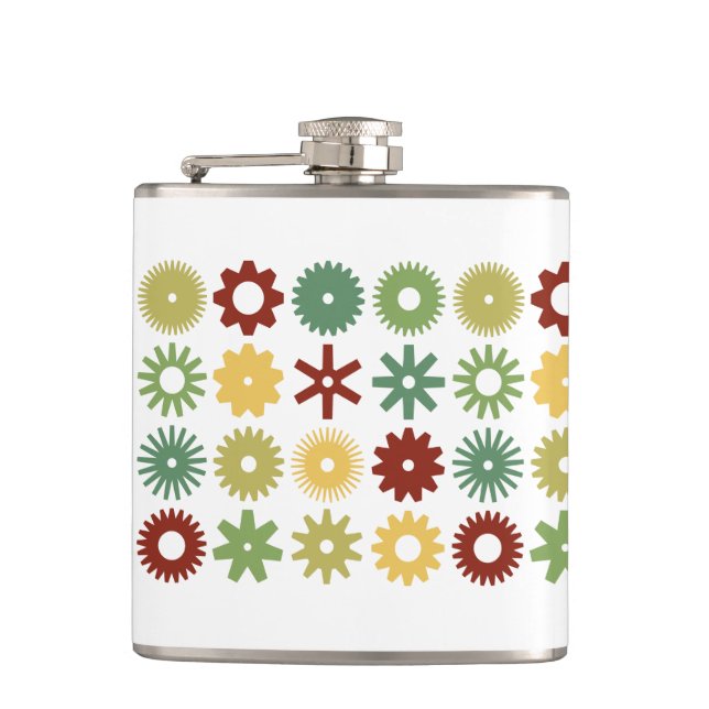 Cogs - Colours 03 Hip Flask (Front)