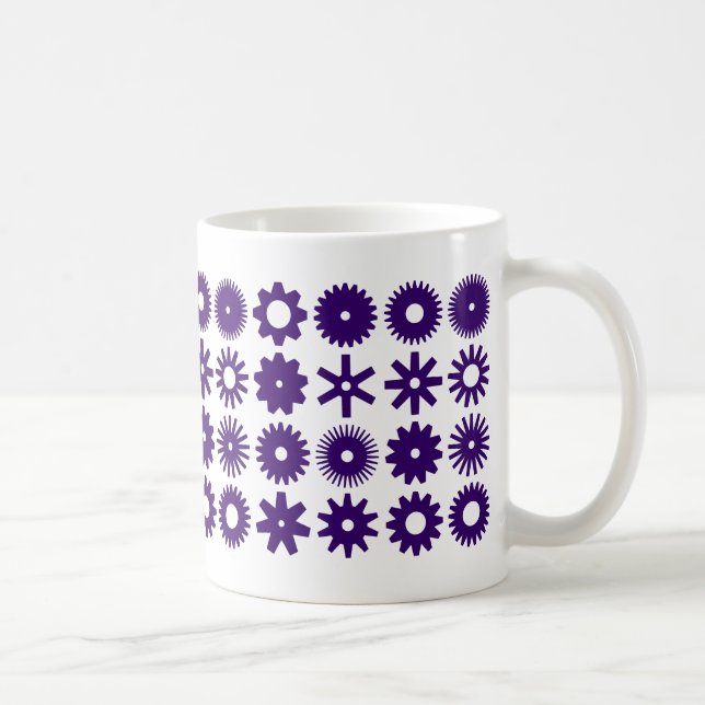 Cogs - Deep Purple on White Coffee Mug (Right)