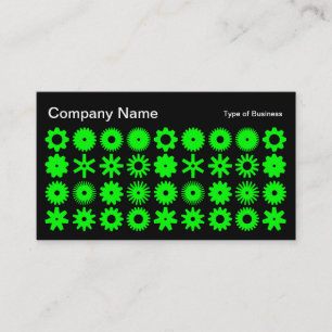 Cogs - Green on Black Business Card