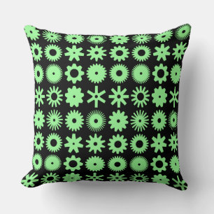 Cogs - Mint Green on Black Cushion