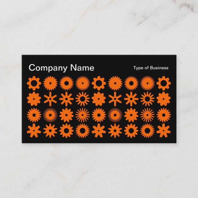 Cogs - Orange on Black Business Card (Front)