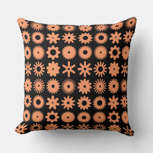 Cogs - Peach on Black Cushion