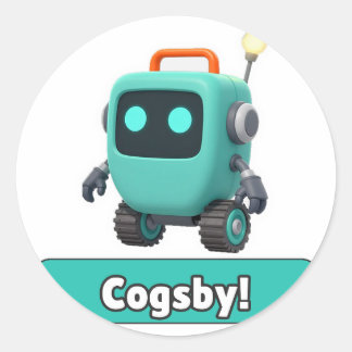 Cogsby Robot Sticker - Cute See-Through