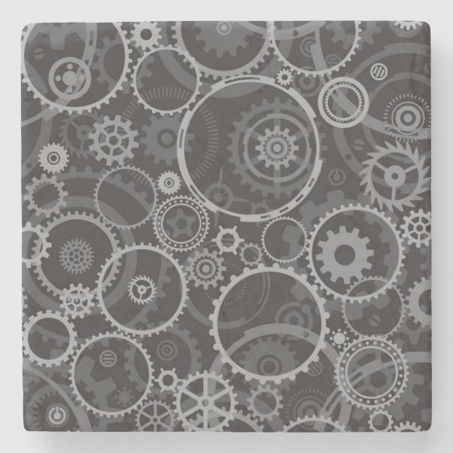 Cogwheels pattern stone coaster (Front)