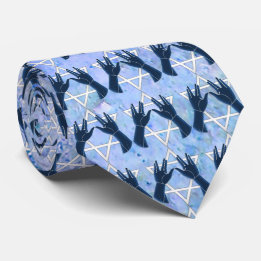 Cohanim Hands - Magen David - Blue Rock Tie