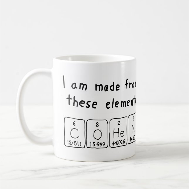 Cohen periodic table name mug (Left)