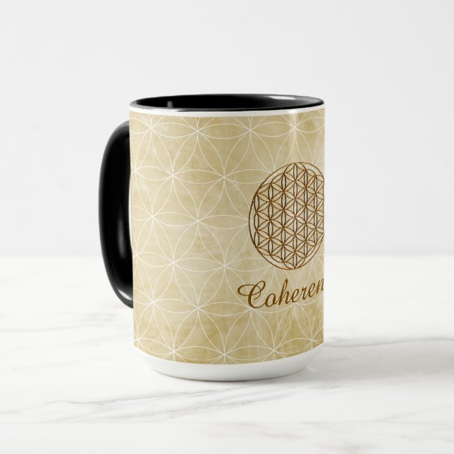 "Coherence" Flower of Life Mug (Front Left)
