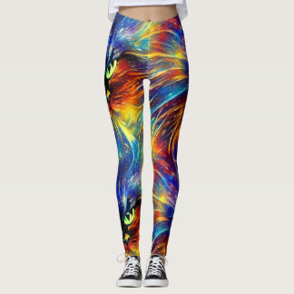 Cohesive Abstract Exquisite Cat Splashes Seamless  Leggings
