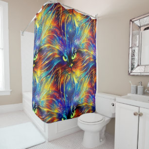 Cohesive Abstract Exquisite Cat Splashes Seamless Shower Curtain