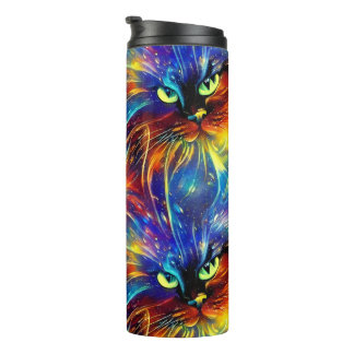 Cohesive Abstract Exquisite Cat Splashes Seamless  Thermal Tumbler