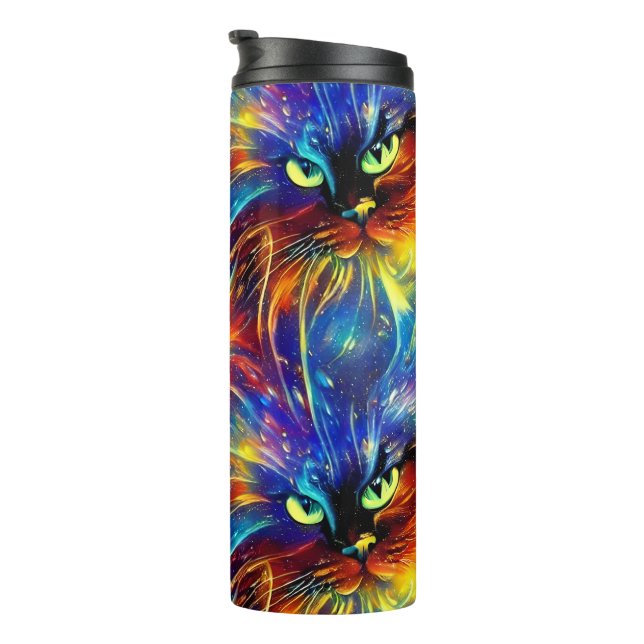 Cohesive Abstract Exquisite Cat Splashes Seamless  Thermal Tumbler (Rotated Right)