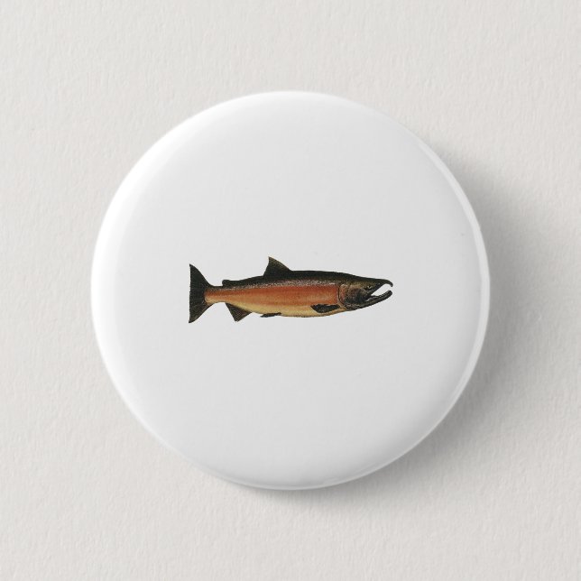 Coho - Silver Salmon (spawning phase) 6 Cm Round Badge (Front)