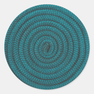 Coiled Blue Rope Classic Round Sticker