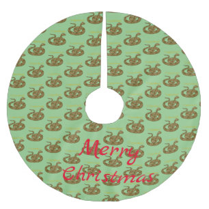 Coiled Copperhead Snake Thunder_Cove Brushed Polyester Tree Skirt