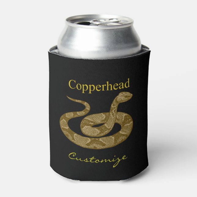 Coiled Copperhead Snake Thunder_Cove Can Cooler (Can Front)
