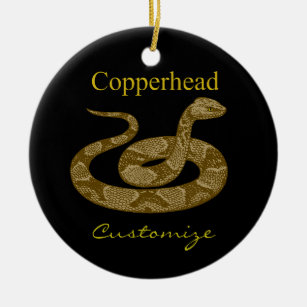 Coiled Copperhead Snake Thunder_Cove Ceramic Tree Decoration