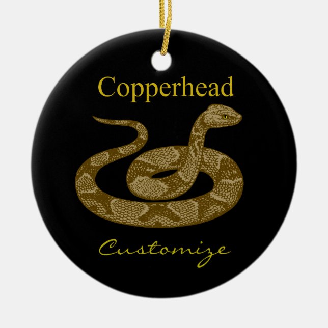 Coiled Copperhead Snake Thunder_Cove Ceramic Tree Decoration (Front)