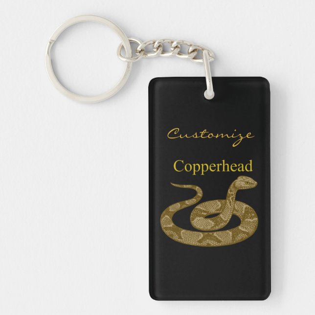Coiled Copperhead Snake Thunder_Cove Key Ring (Front)
