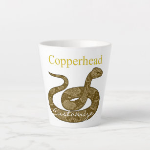 Coiled Copperhead Snake Thunder_Cove Latte Mug