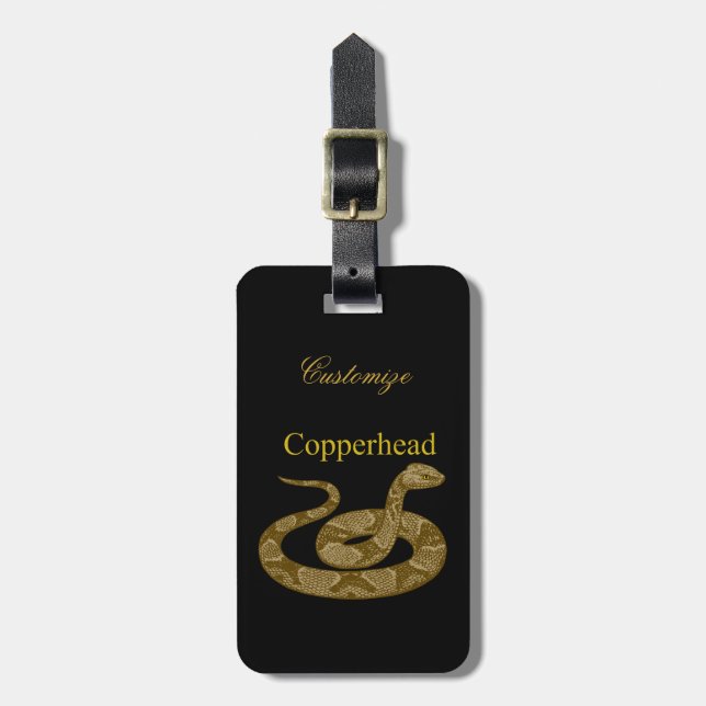 Coiled Copperhead Snake Thunder_Cove Luggage Tag (Front Vertical)