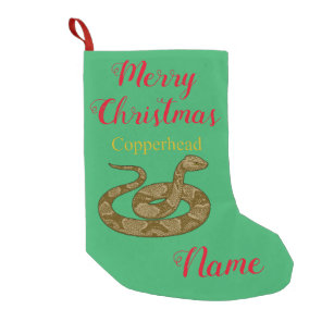 Coiled Copperhead Snake Thunder_Cove Small Christmas Stocking