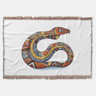Coiled Earth Serpent Throw Blanket