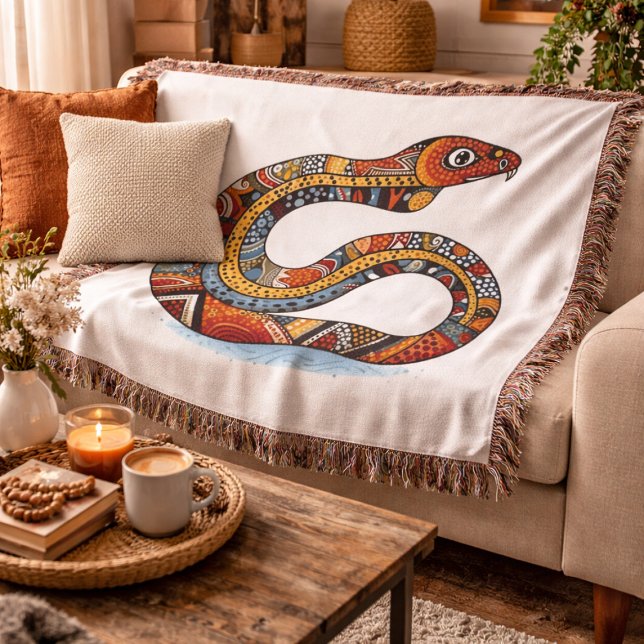Coiled Earth Serpent  Throw Blanket (Creator Uploaded)
