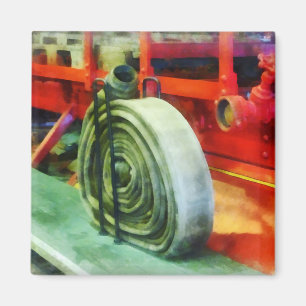 Coiled Hose on Fire Truck Magnet