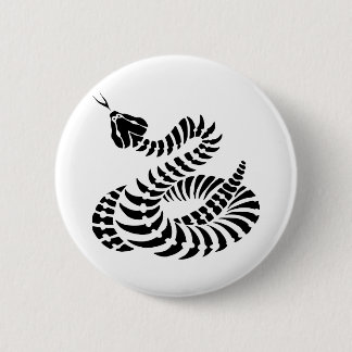 Coiled Rattlesnake Bones 6 Cm Round Badge