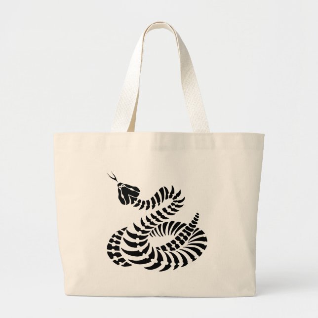 Coiled Rattlesnake Bones Large Tote Bag (Front)