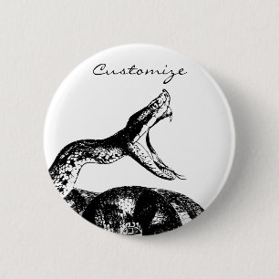 Coiled Rattlesnake Thunder_Cove 6 Cm Round Badge