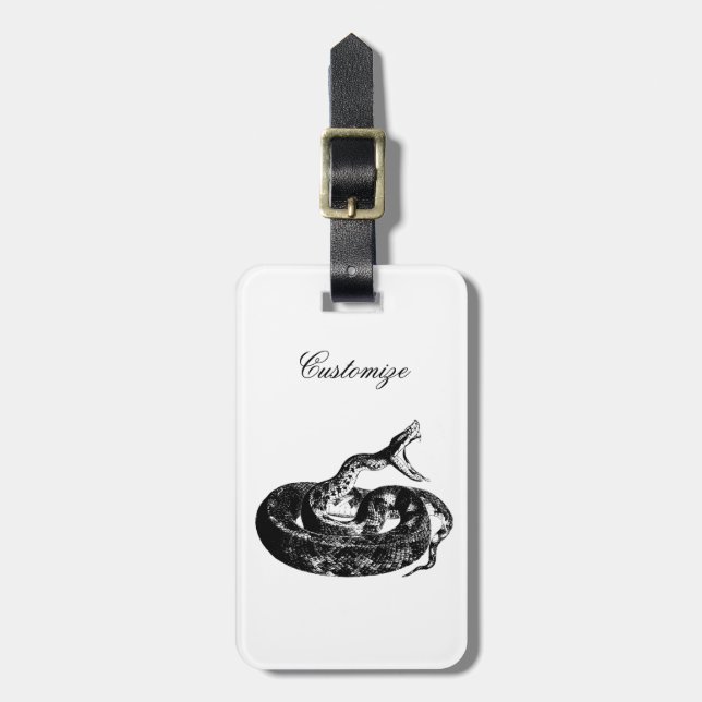 Coiled Rattlesnake Thunder_Cove Luggage Tag (Front Vertical)