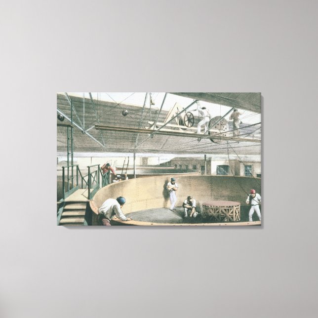 Coiling the telegraph cable in the tanks at the wo canvas print (Front)