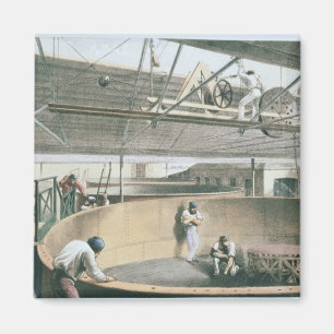 Coiling the telegraph cable in the tanks at the wo magnet