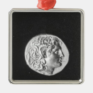 Coin bearing the head of Alexander the Great Metal Tree Decoration
