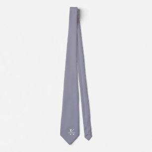 Coin Grey Elegant Monogram + Name Tie