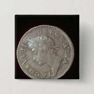 Coin of James II 15 Cm Square Badge