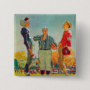 Coin Toss by Norman Rockwell 15 Cm Square Badge