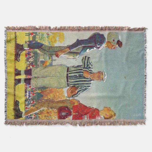 Coin Toss by Norman Rockwell Throw Blanket (Front)