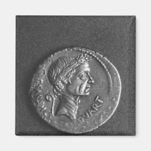 Coin with a portrait of Julius Caesar Magnet
