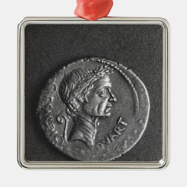 Coin with a portrait of Julius Caesar Metal Tree Decoration (Front)