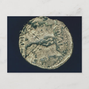 Coin with heads of Julius Caesar  and Augustus Postcard