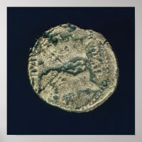 Coin with heads of Julius Caesar and Augustus