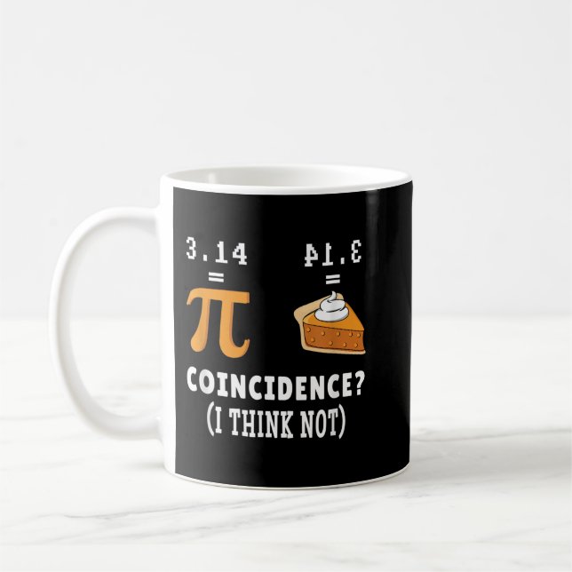Coincidence Not Pi Pie Math Meme Math Geek Nerd Pi Coffee Mug (Left)