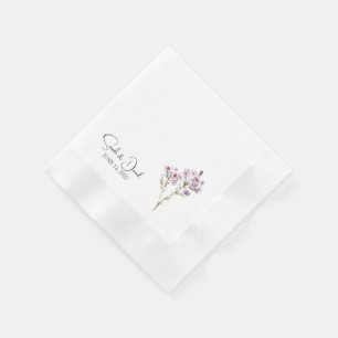 Coined Cocktail Napkin Elegant Flower Wedding