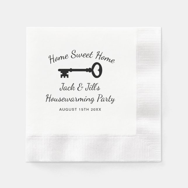 Coined cocktail napkins for housewarming party (Front)